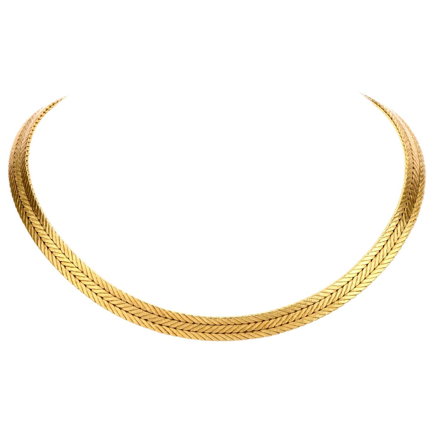 Buccellati Textured Braided 18 Karat Yellow Gold Choker Necklace