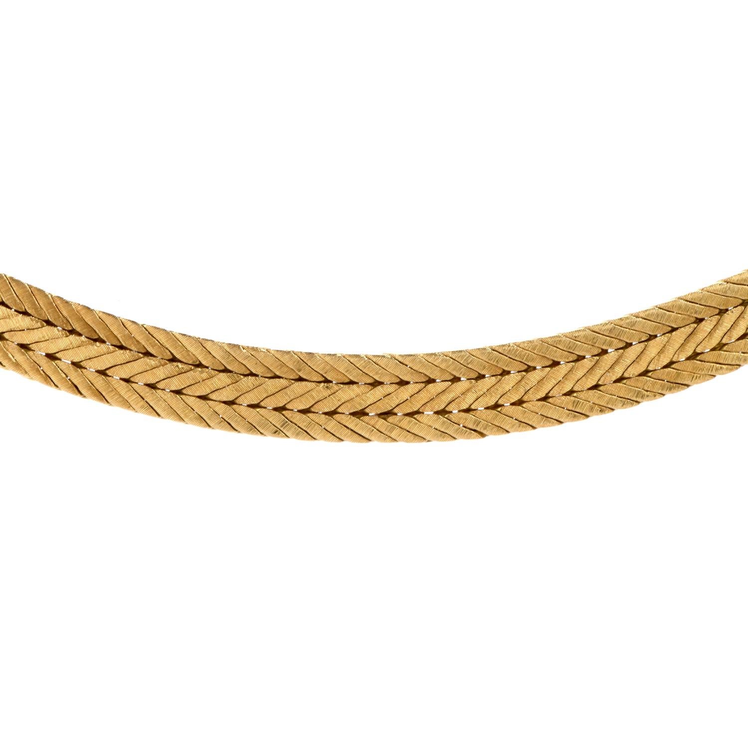 Buccellati Textured Braided 18 Karat Yellow Gold Choker Necklace For Sale  at 1stDibs