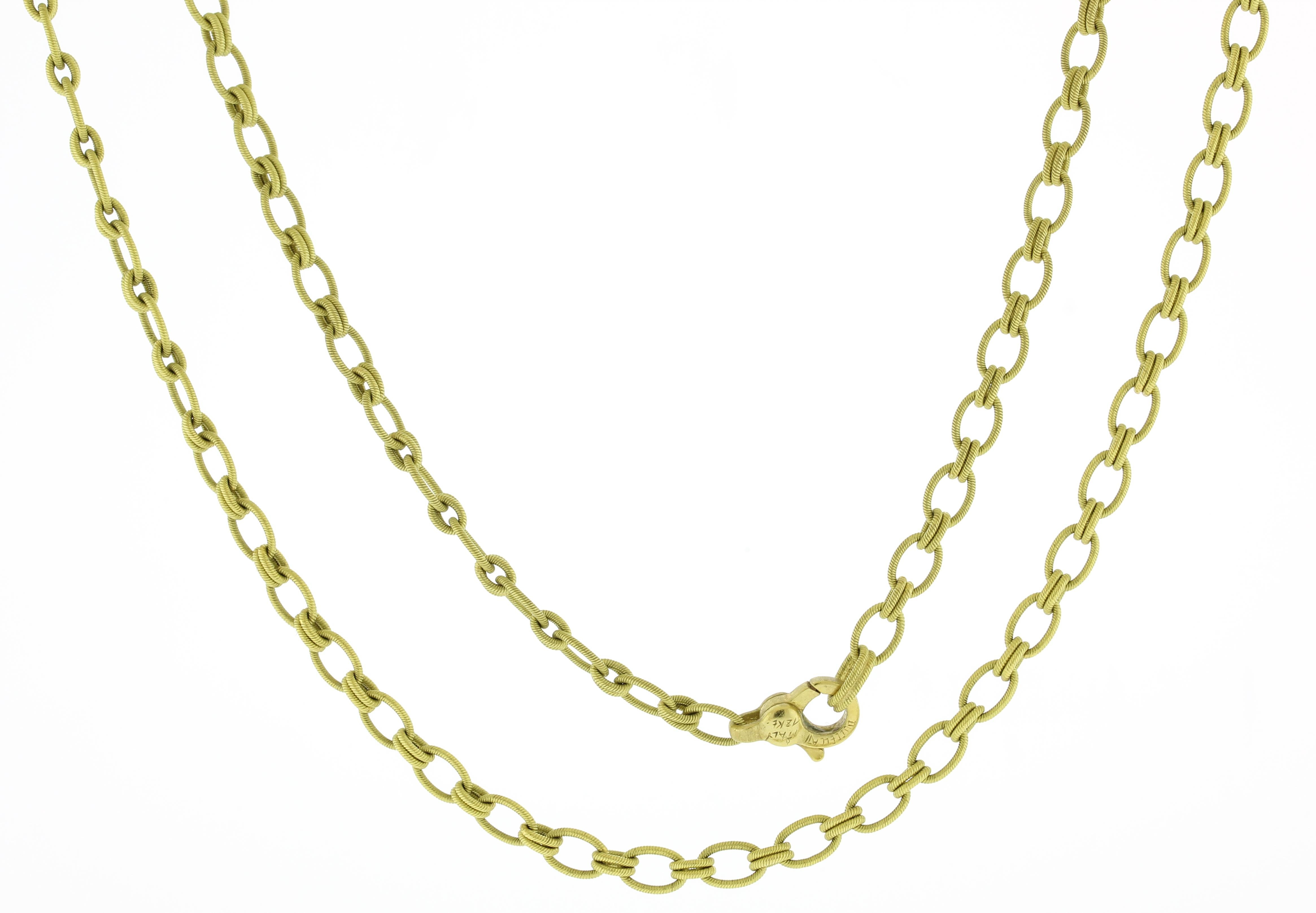 Buccellati Textured Oval Link Chain Necklace For Sale 1