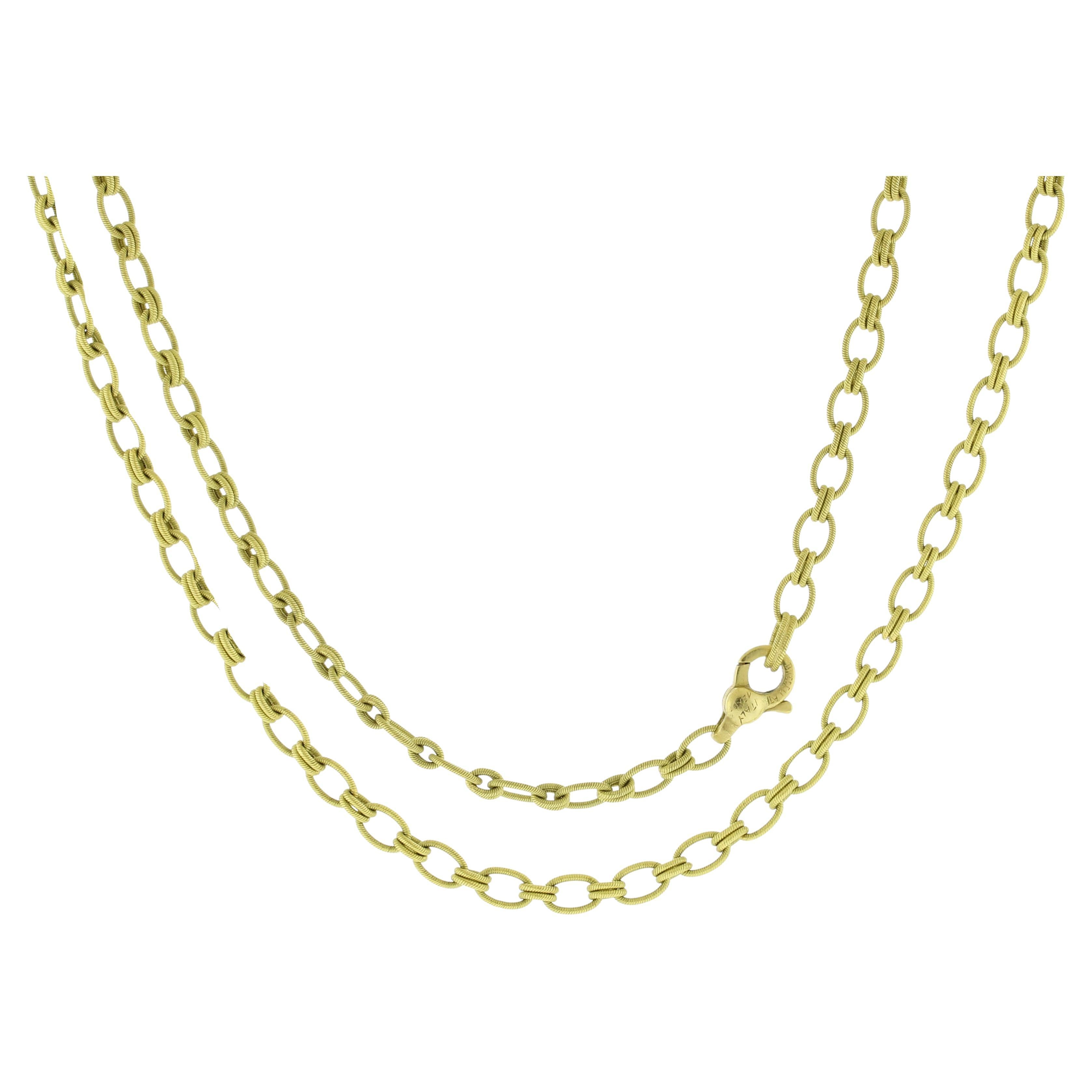 Buccellati Textured Oval Link Chain Necklace For Sale