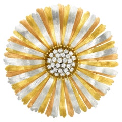 Buccellati Three-Color Gold and Diamond Brooch