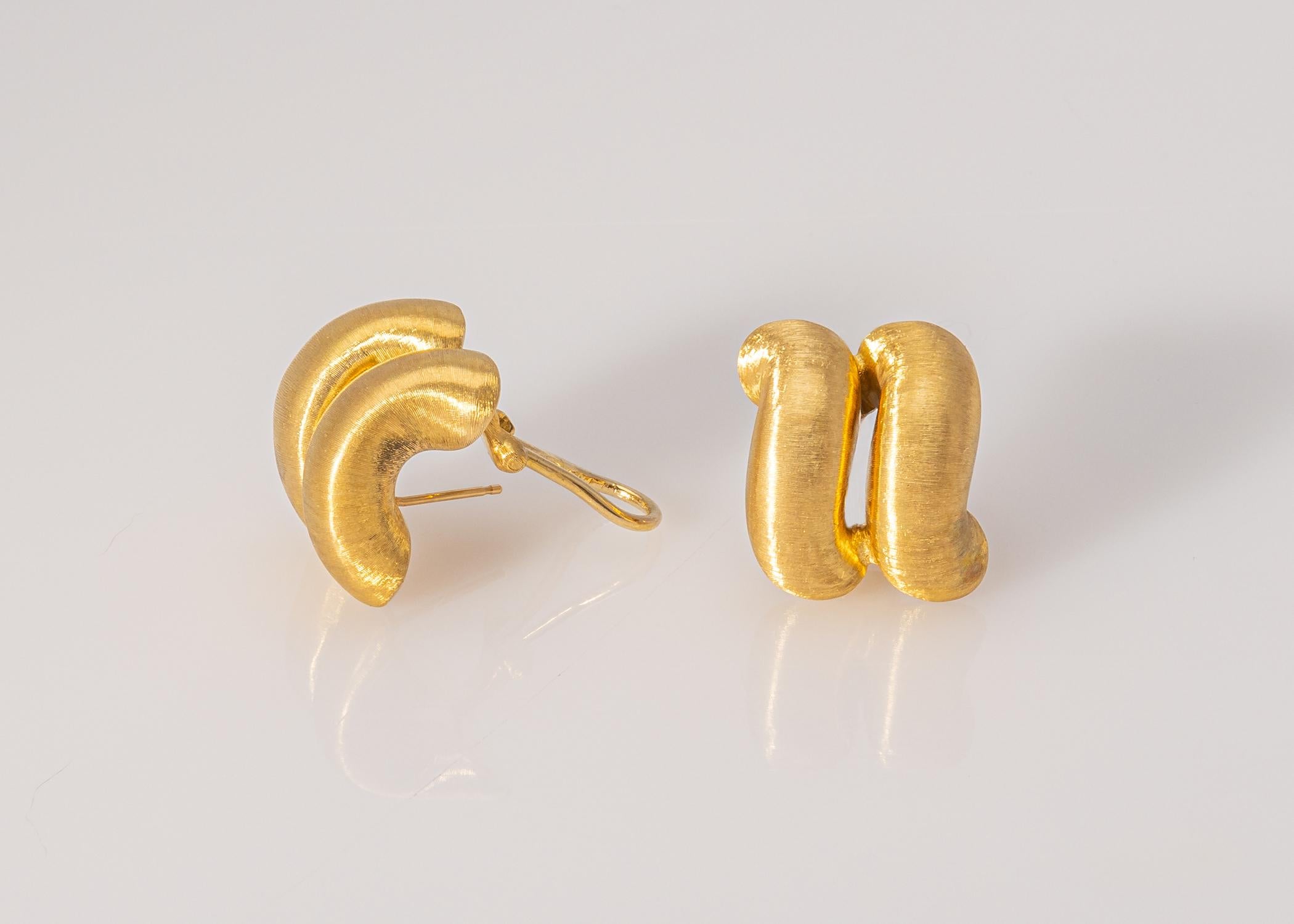 Contemporary Buccellati Torchon San Marco Gold Earrings