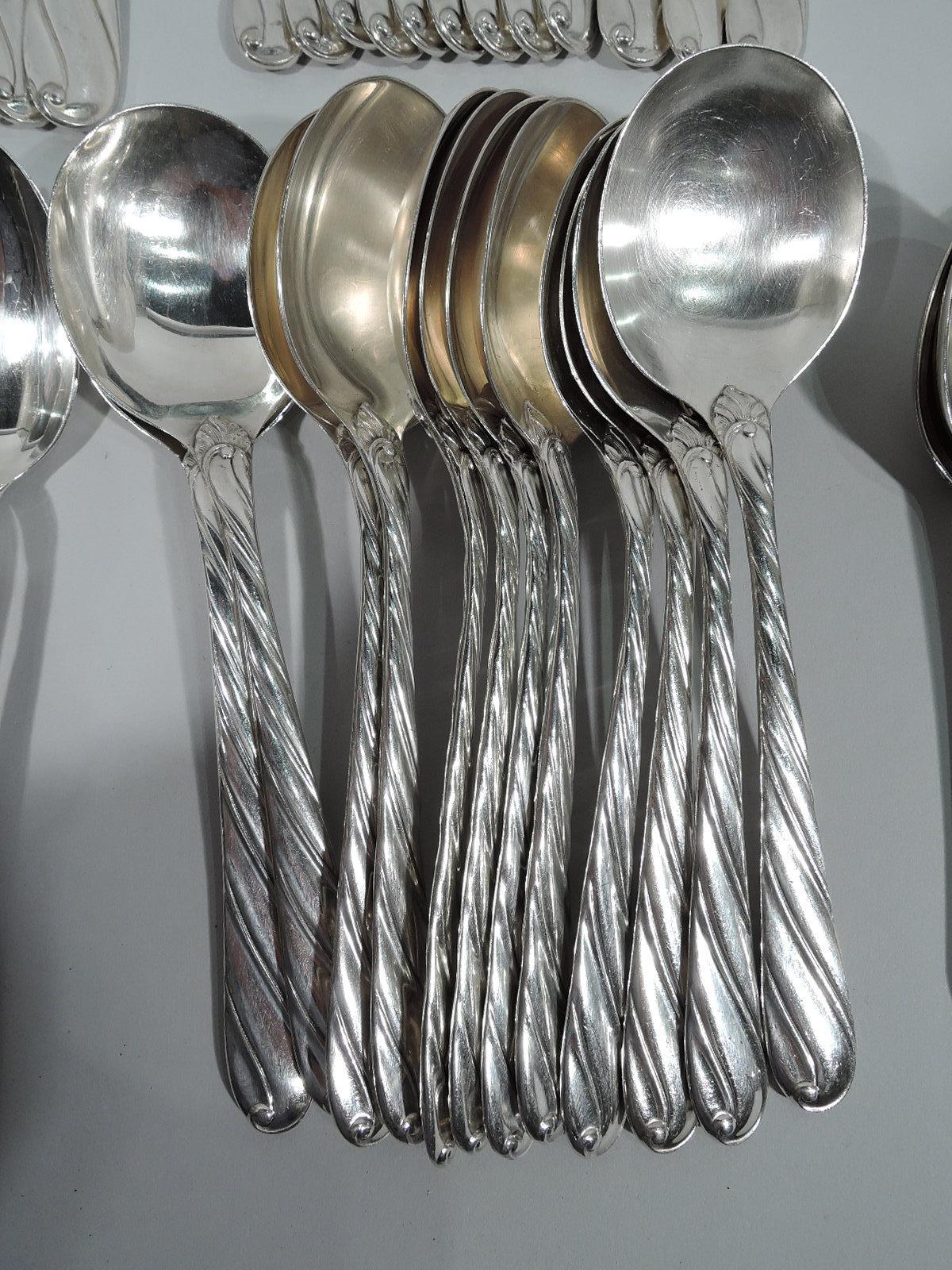 Buccellati Torchon Sterling Silver Dinner Set for 12 with 96 Pieces 1