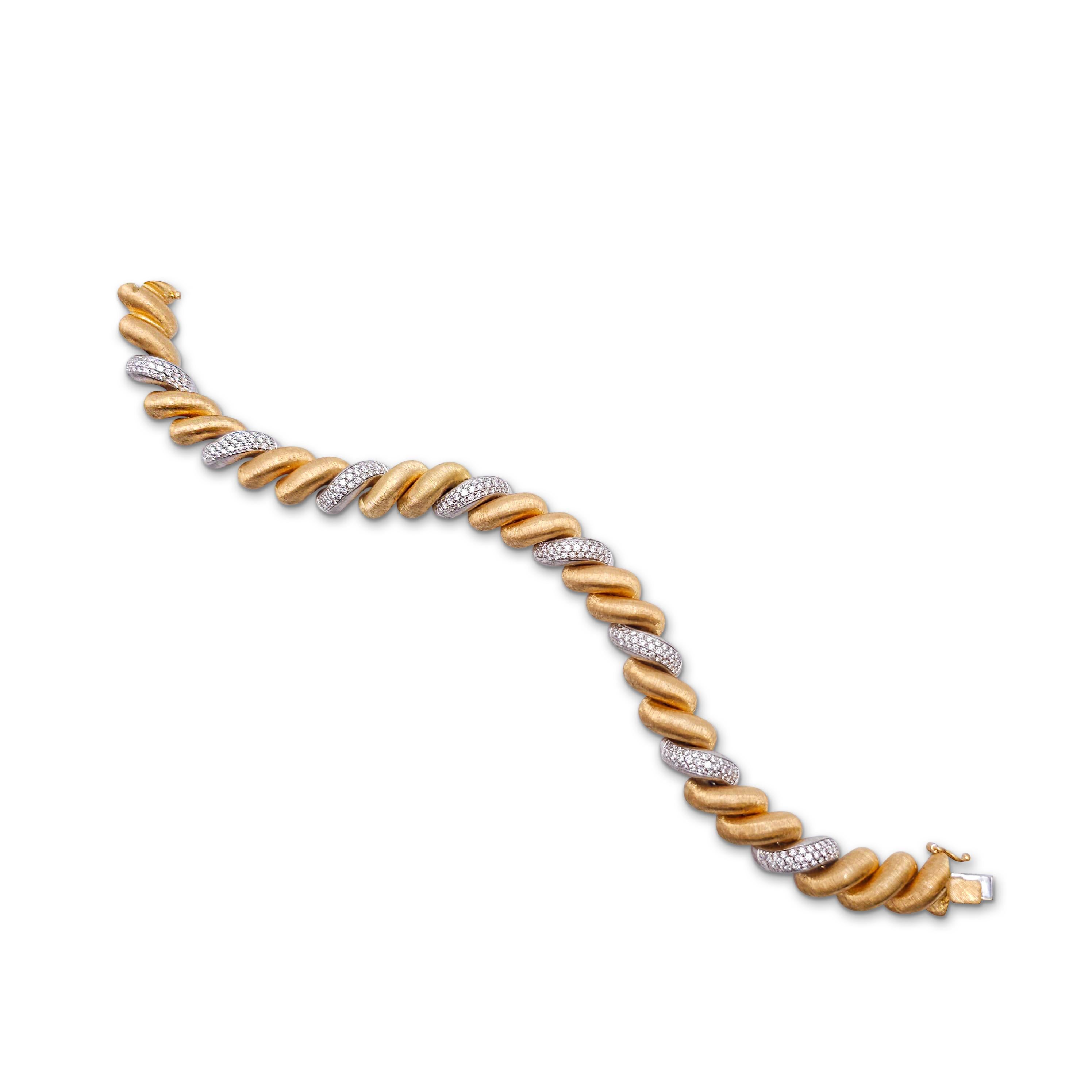 Buccellati 'Tosadé' Gold- und Diamantarmband (Rundschliff)