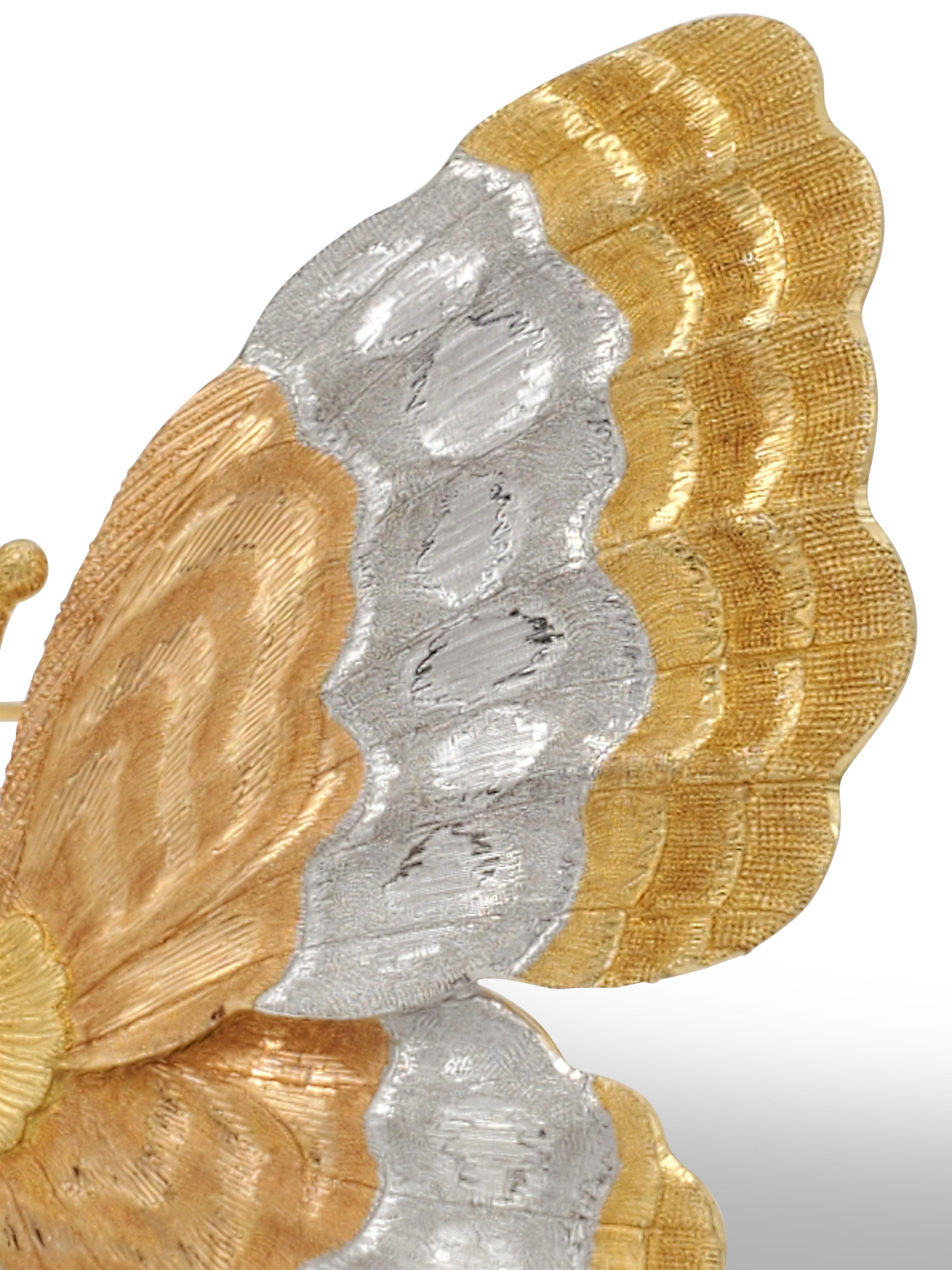 Buccellati Tri-Color Gold Butterfly Brooch 2