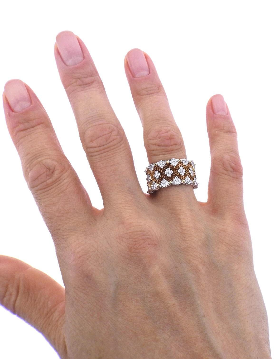  Buccellati Tulle Parigi Diamant Anneau de mariage en or Unisexe 
