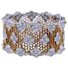 Buccellati Tulle Parigi Diamond Gold Wedding Band Ring