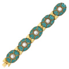 Buccellati Turquoise Pearl Gold Bracelet