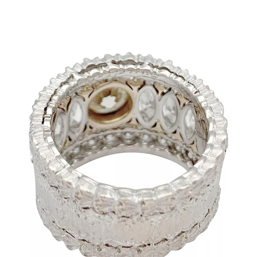 Brilliant Cut Buccellati Two Colors of Gold and Diamonds Ring