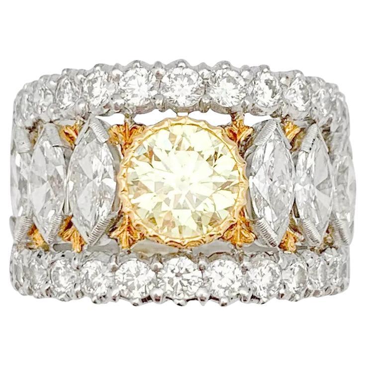 Buccellati Two Colors of Gold and Diamonds Ring