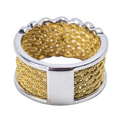 Anello a fascia bicolore in oro e diamanti di Buccellati