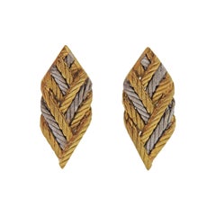 Buccellati Two Tone Gold Woven Earrings