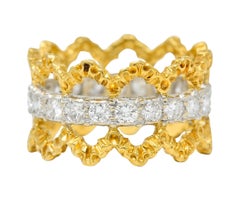 Buccellati Vintage 1.00 Carat Diamond 18 Karat Gold Italian Eternity Band Ring