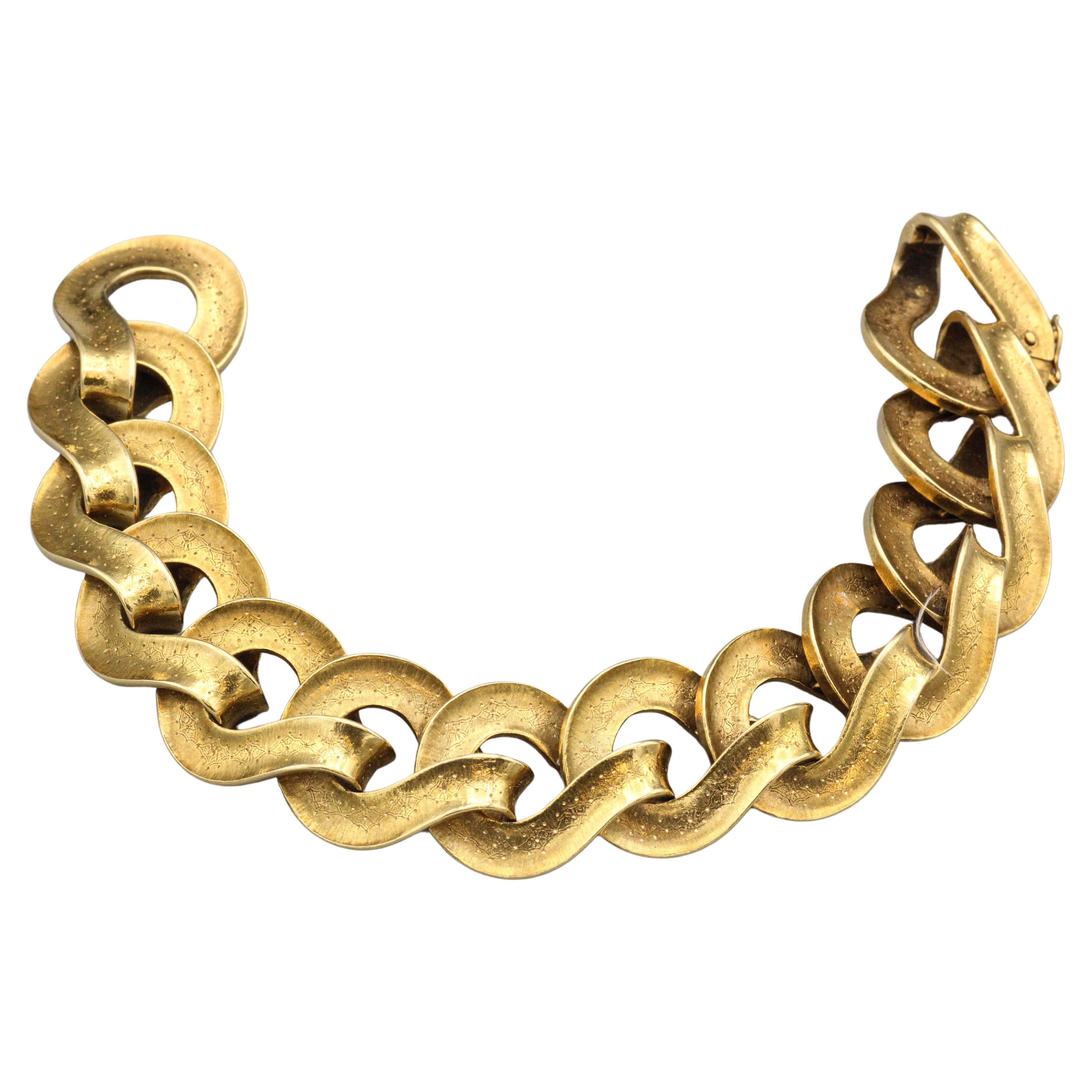 Buccellati Vintage 18 Karat Gold Link Bracelet For Sale