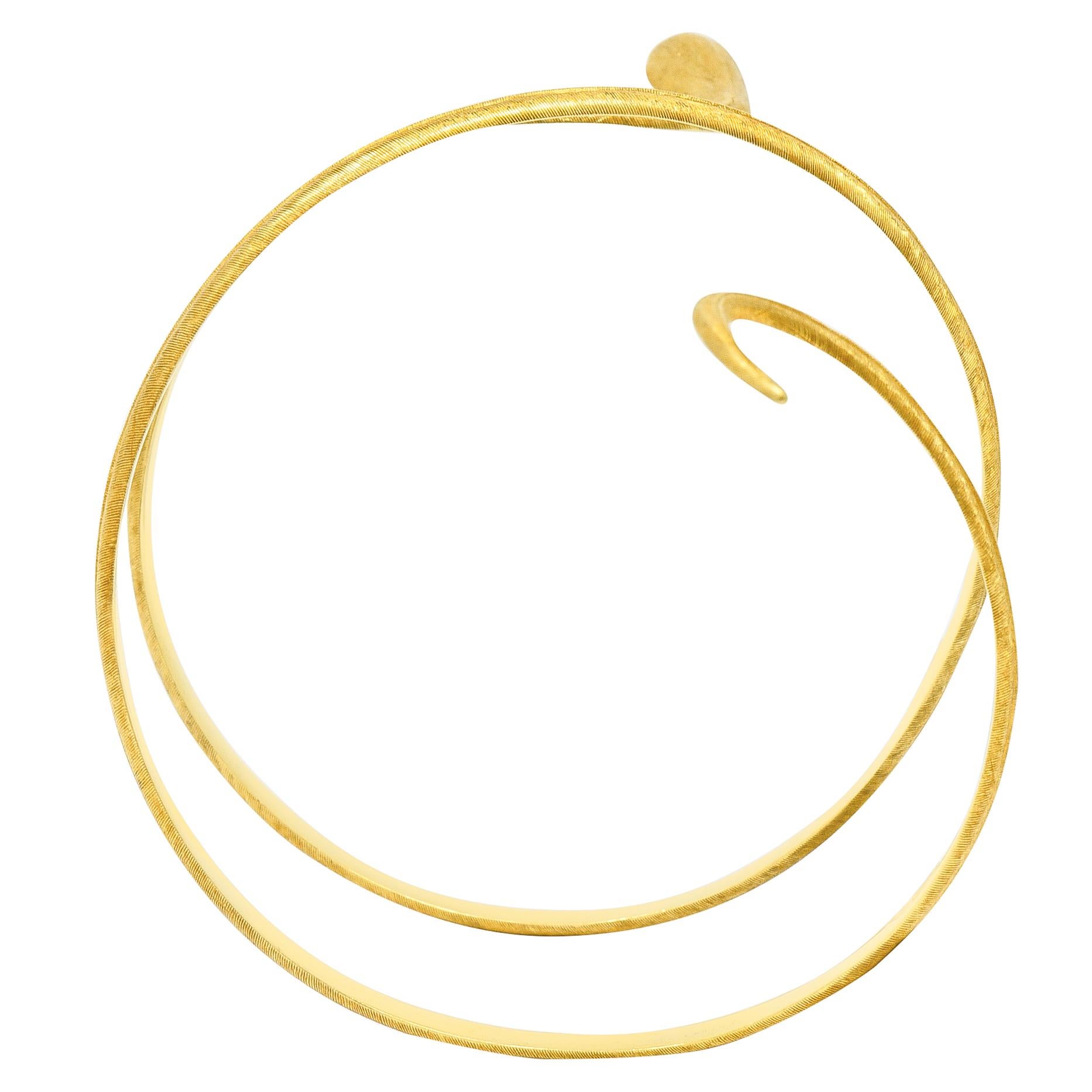 Contemporary Buccellati Vintage 18 Karat Yellow Gold Coiled Snake Armband Bracelet
