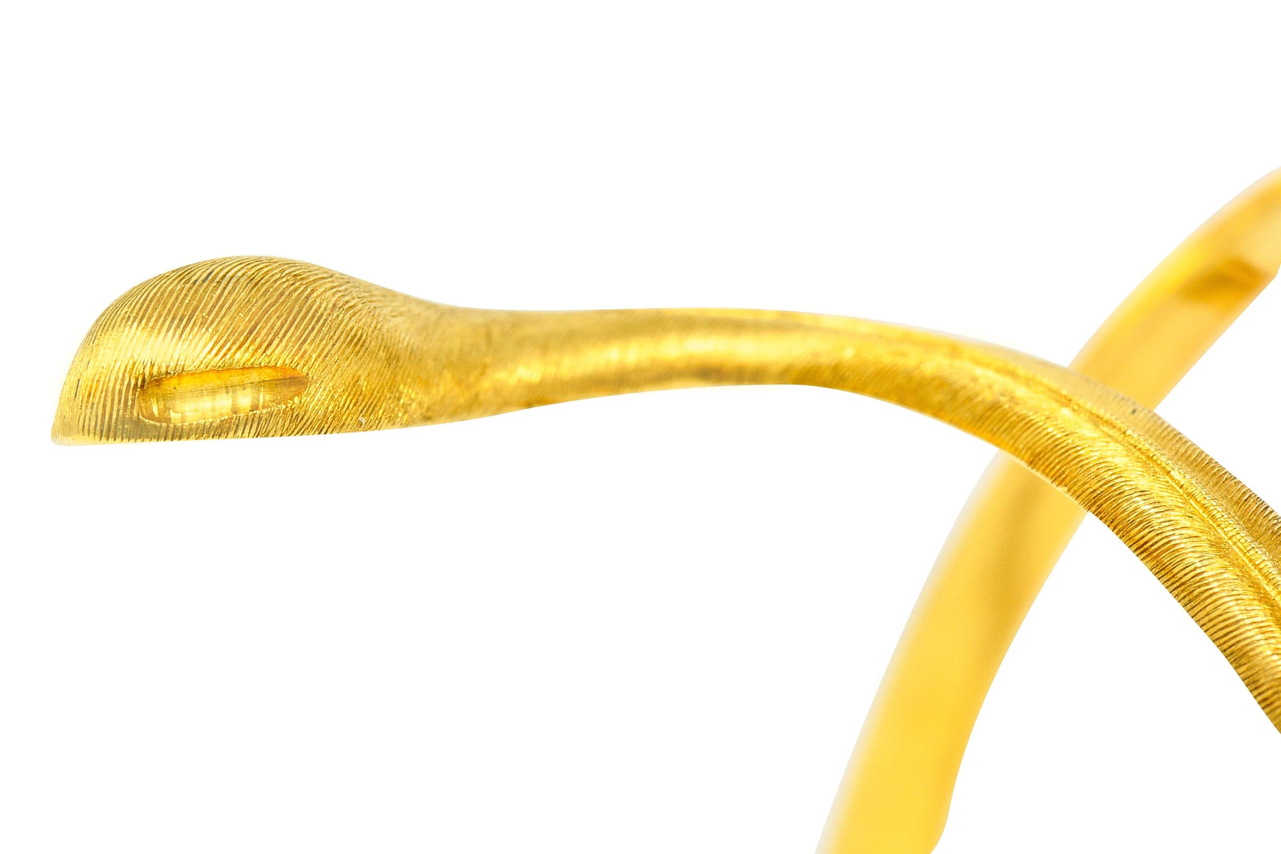 Buccellati Vintage 18 Karat Yellow Gold Coiled Snake Armband Bracelet 1