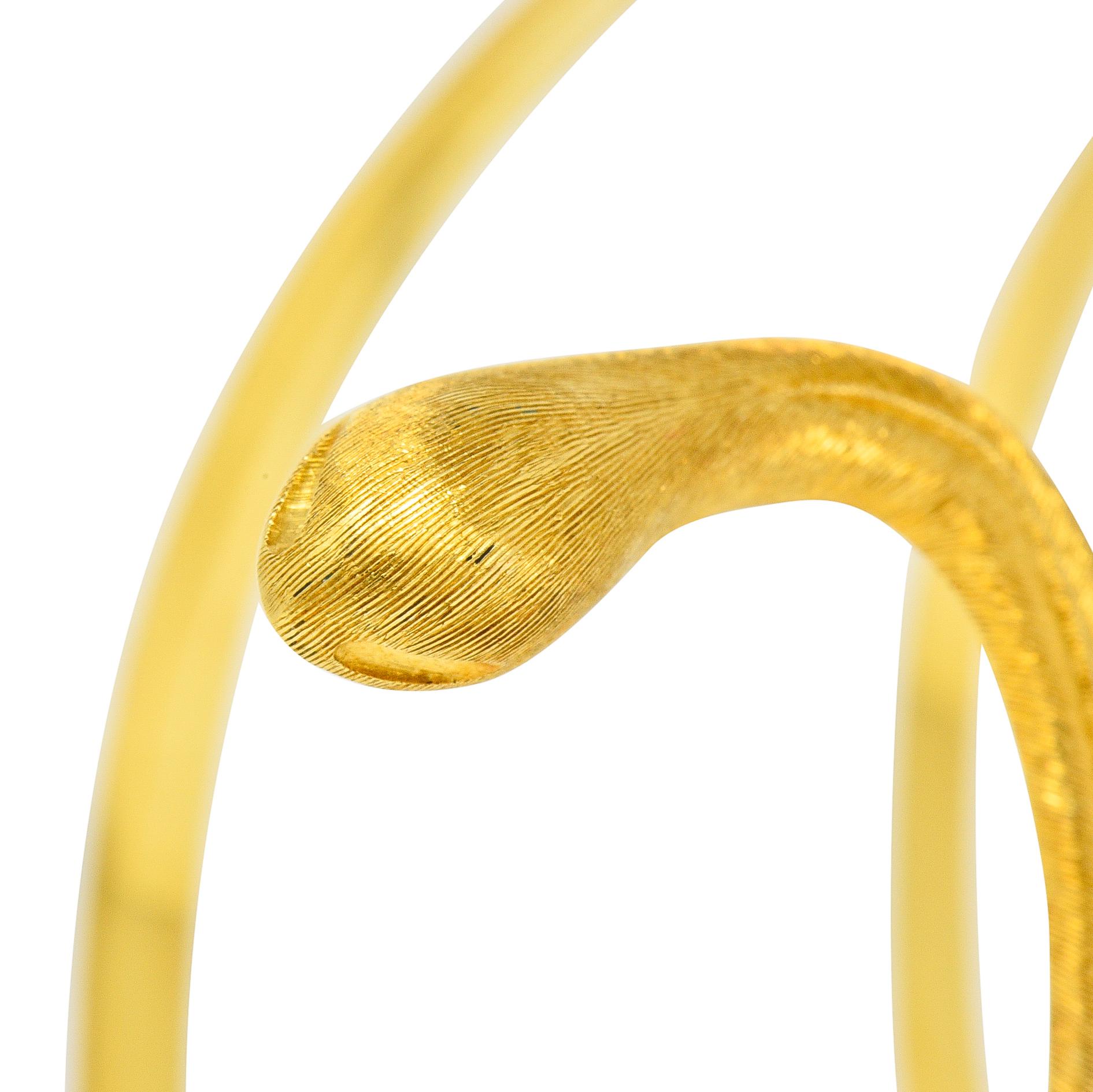 Buccellati Vintage 18 Karat Yellow Gold Coiled Snake Armband Bracelet 2