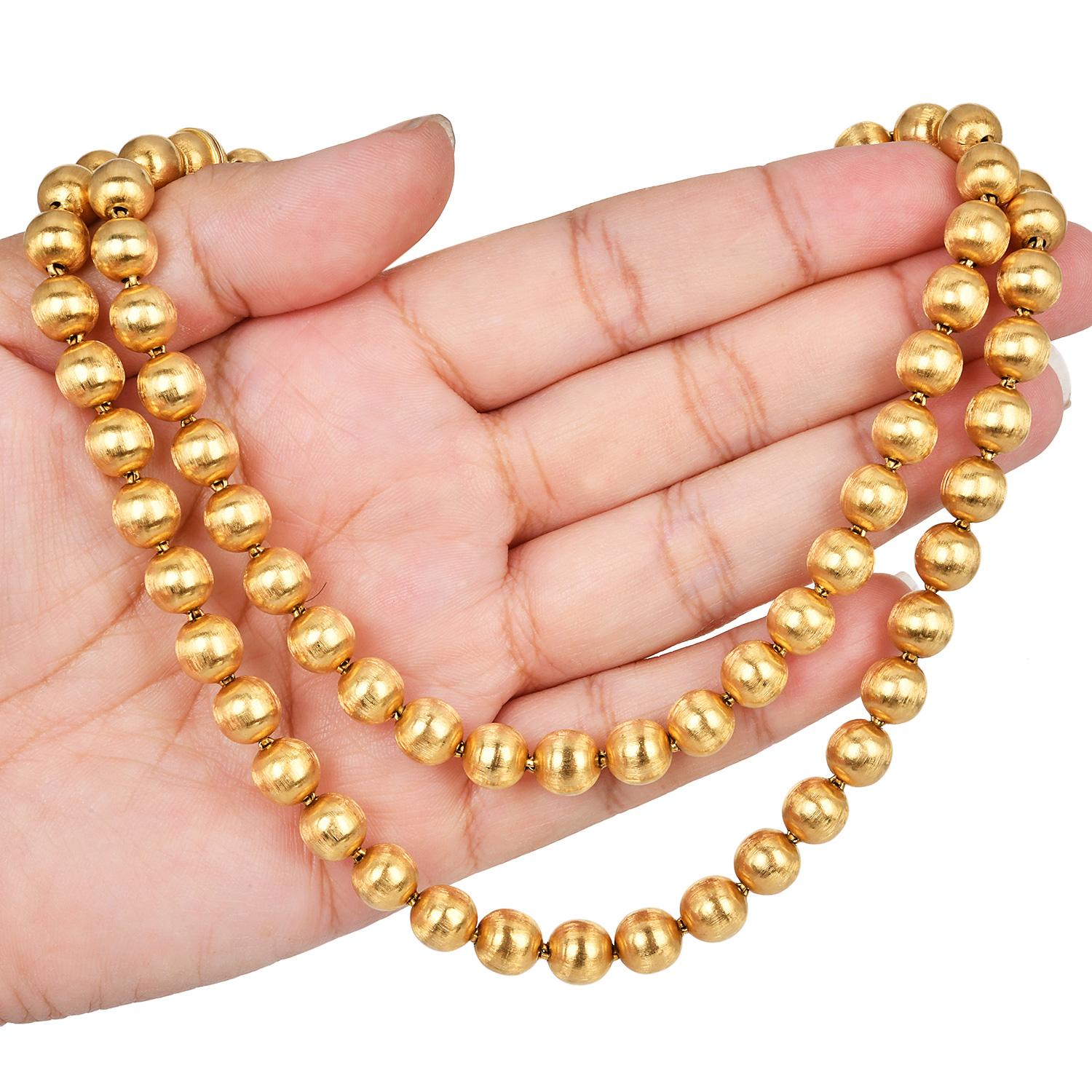 Buccellati Vintage Collier à maillons en satin d'or massif 18K Ball and Ball en vente 5