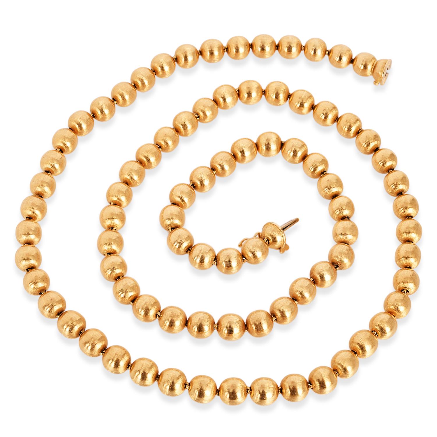Buccellati Vintage Collier à maillons en satin d'or massif 18K Ball and Ball en vente 1