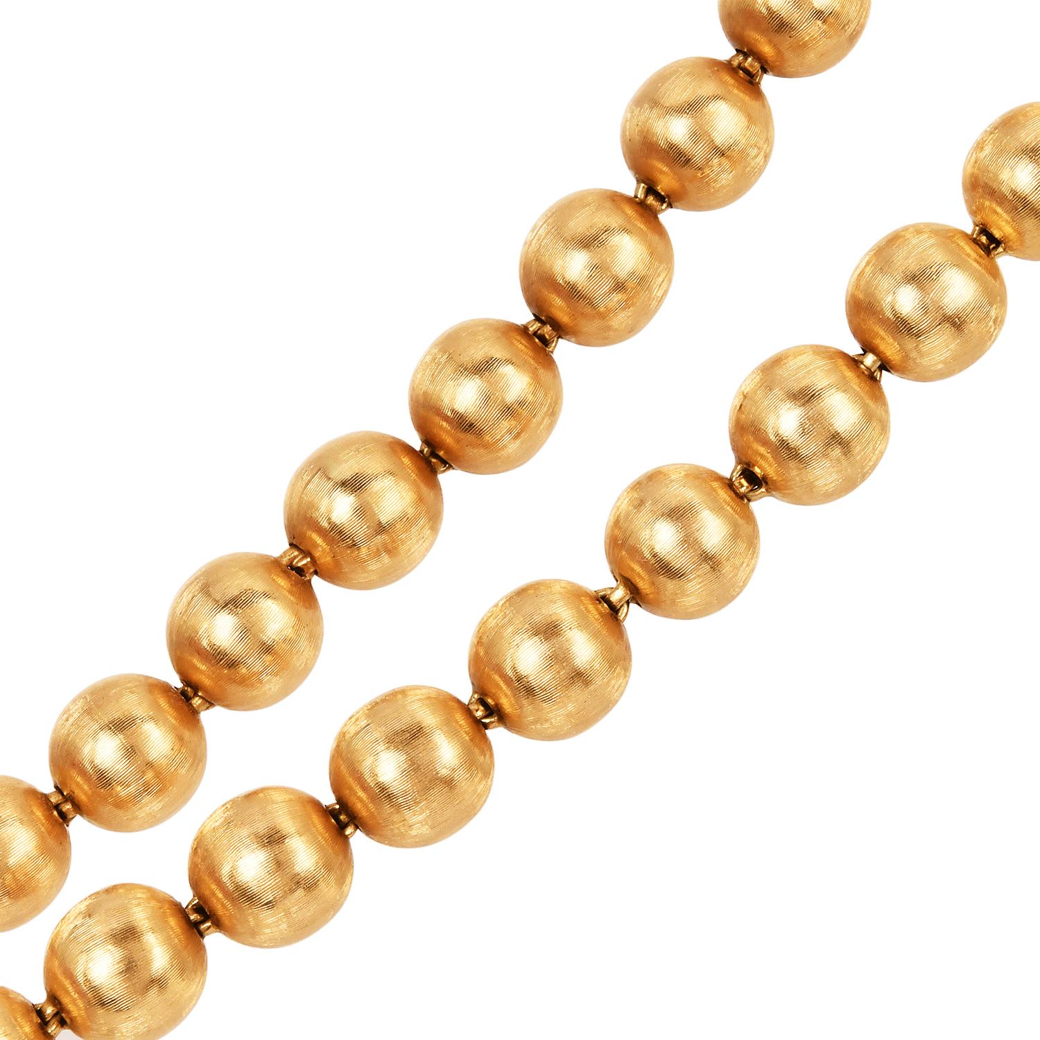 Buccellati Vintage Collier à maillons en satin d'or massif 18K Ball and Ball en vente 3