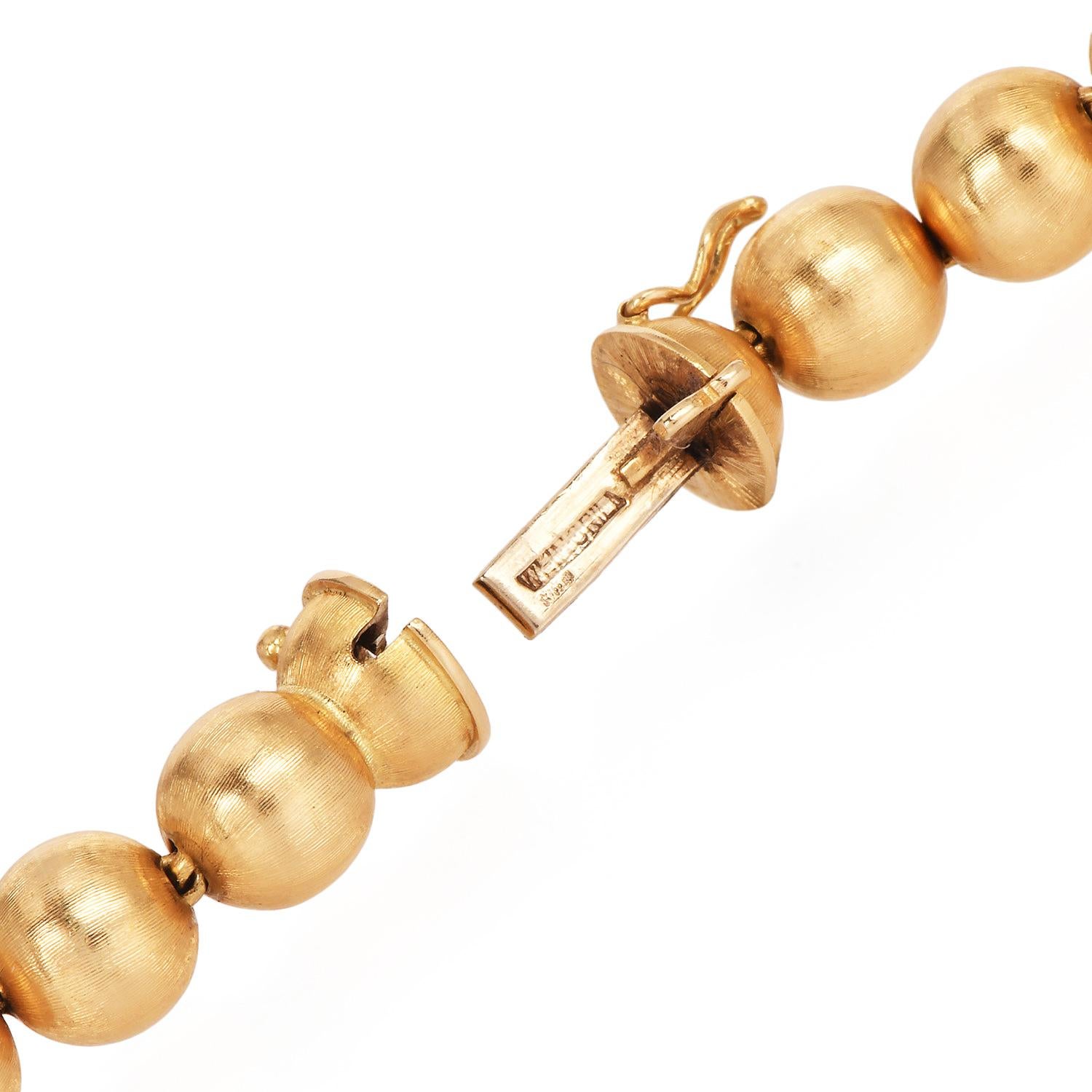 Buccellati Vintage Collier à maillons en satin d'or massif 18K Ball and Ball en vente 4