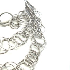 Buccellati Vintage 18K White Gold Link Necklace 110.3 Grams 38 inch