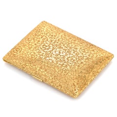 Buccellati Vintage 18K Gelbgold Floral Textured Compact Gold Brieftasche Box