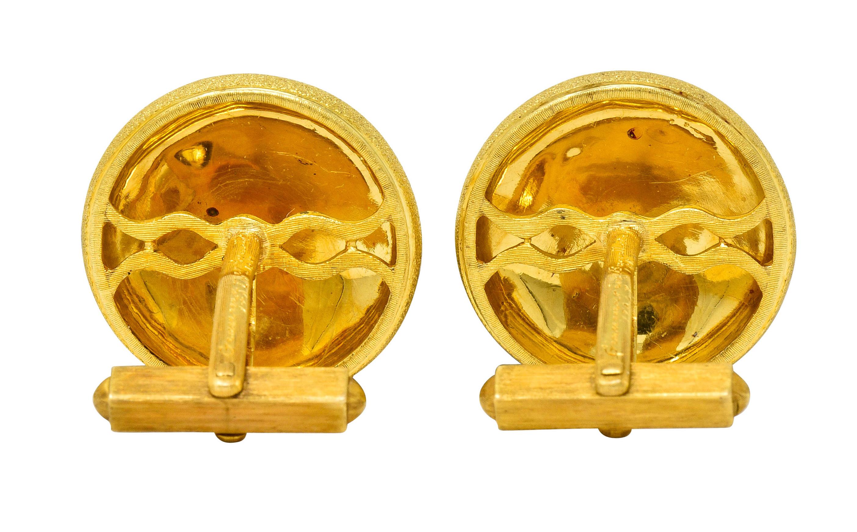 Buccellati Vintage 1970s 18 Karat Gold Italian Aries Ram Zodiac Cufflinks In Excellent Condition In Philadelphia, PA