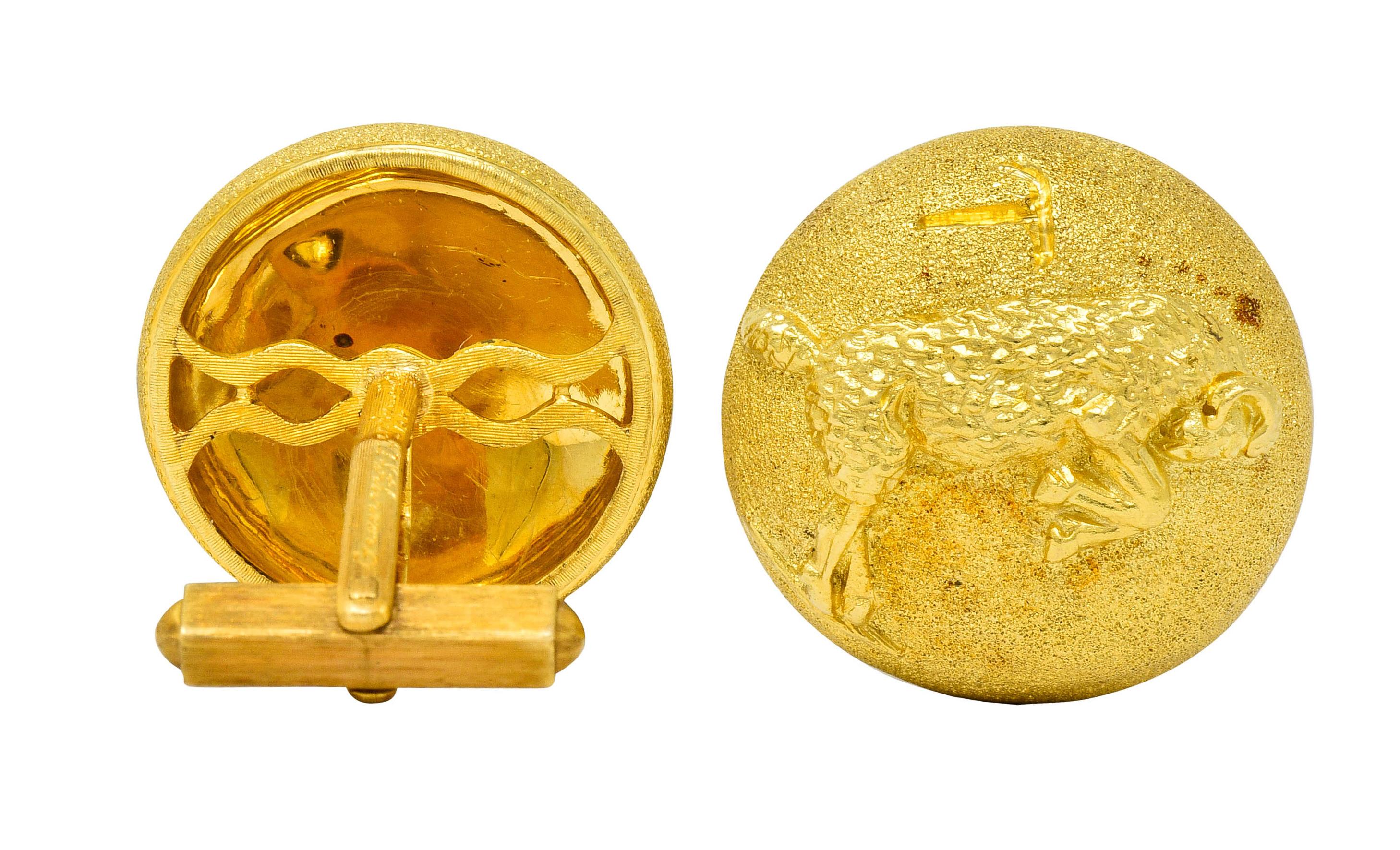 Buccellati Vintage 1970s 18 Karat Gold Italian Aries Ram Zodiac Cufflinks 2