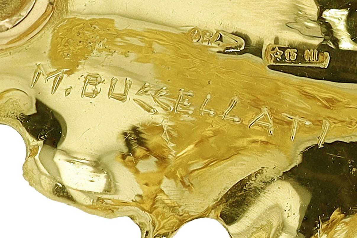 Buccellati Vintage 1970s 18kt Gold Blatt Ohrringe im Angebot 1