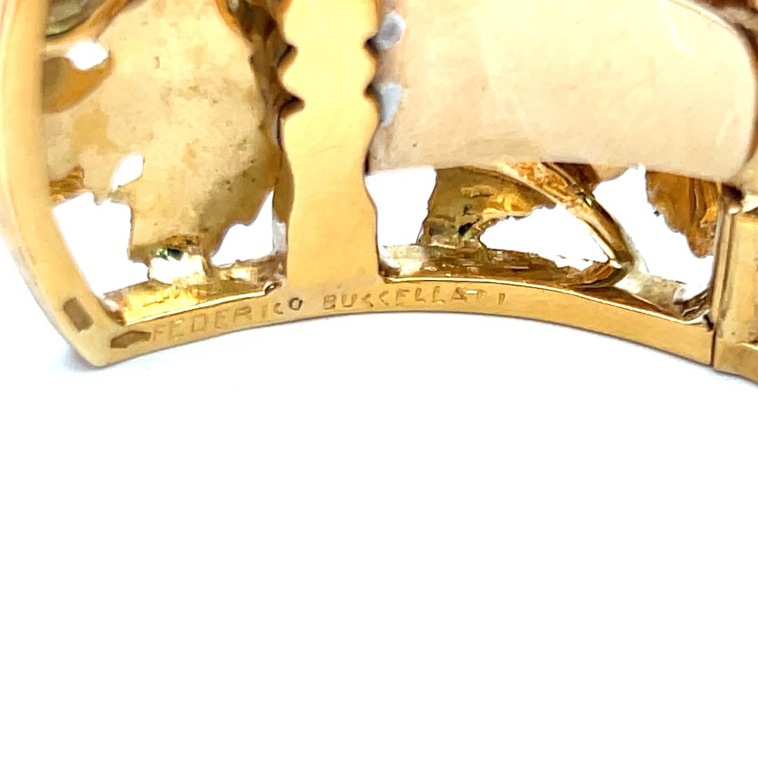 Buccellati Vintage 56.70 Grams 18 Karat Yellow Gold Cuff Bracelet 7