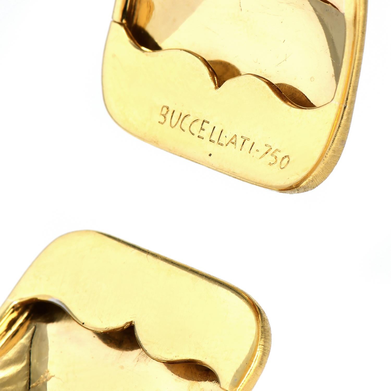 Buccellati Bracelet manchette vintage en or 18 carats avec cabochon de saphir bleu en vente 4