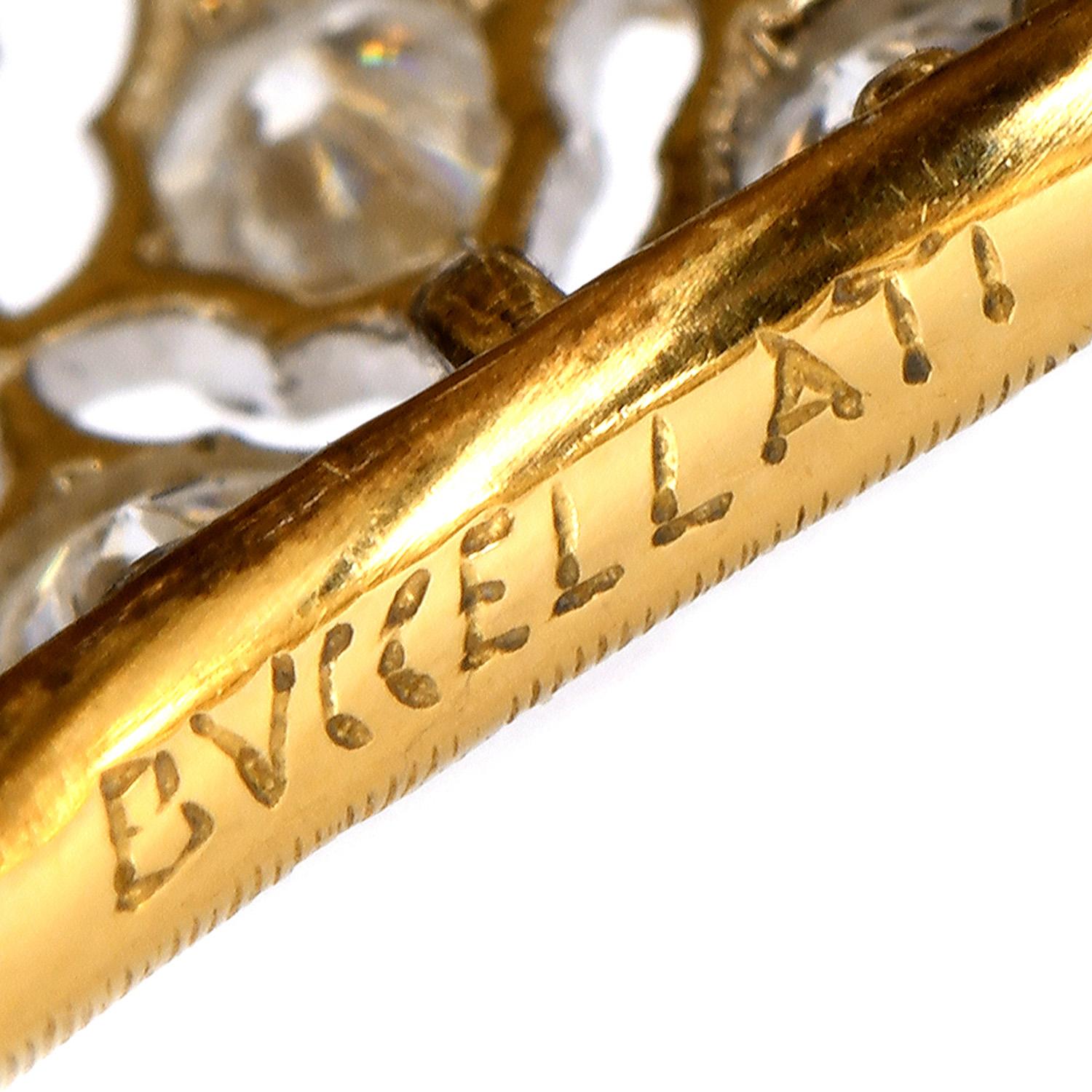 Women's Buccellati Vintage Cat's Eye Chrysoberyl Diamond 18K Cocktail Dome Ring For Sale