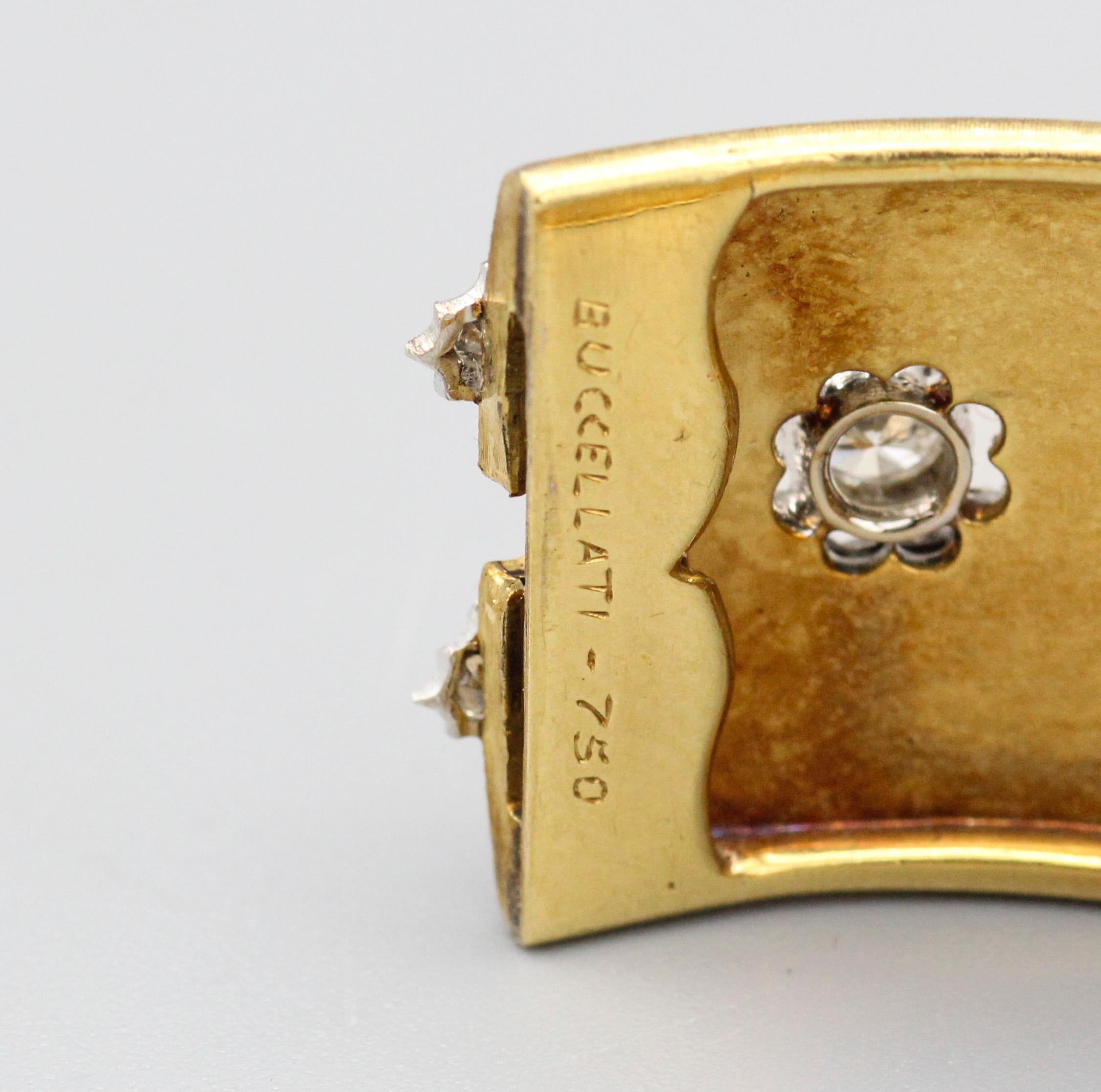 Buccellati, bracelet jonc vintage en or 18 carats et diamants en vente 5