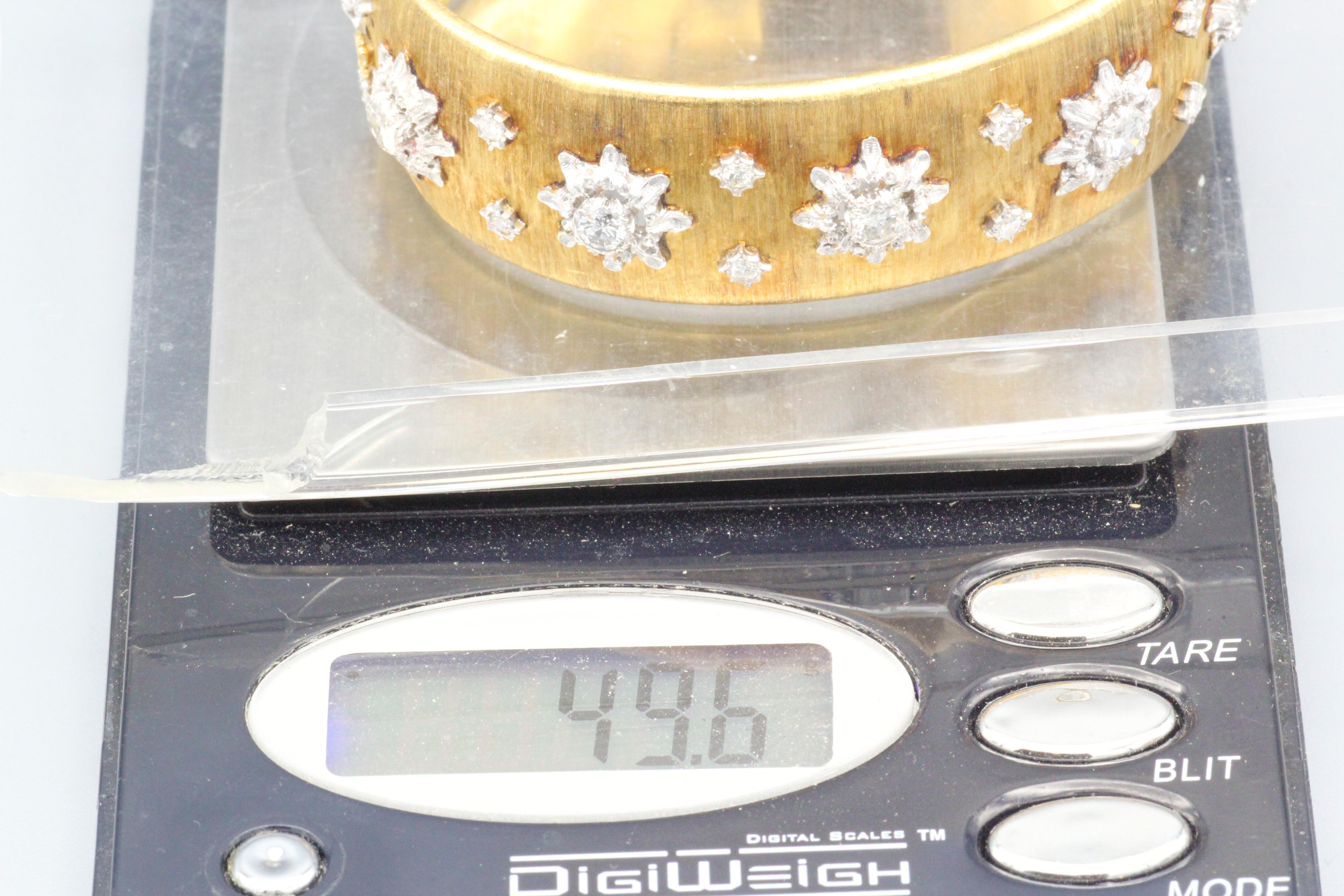 Buccellati Vintage Diamond 18k Gold Bangle Bracelet For Sale 7