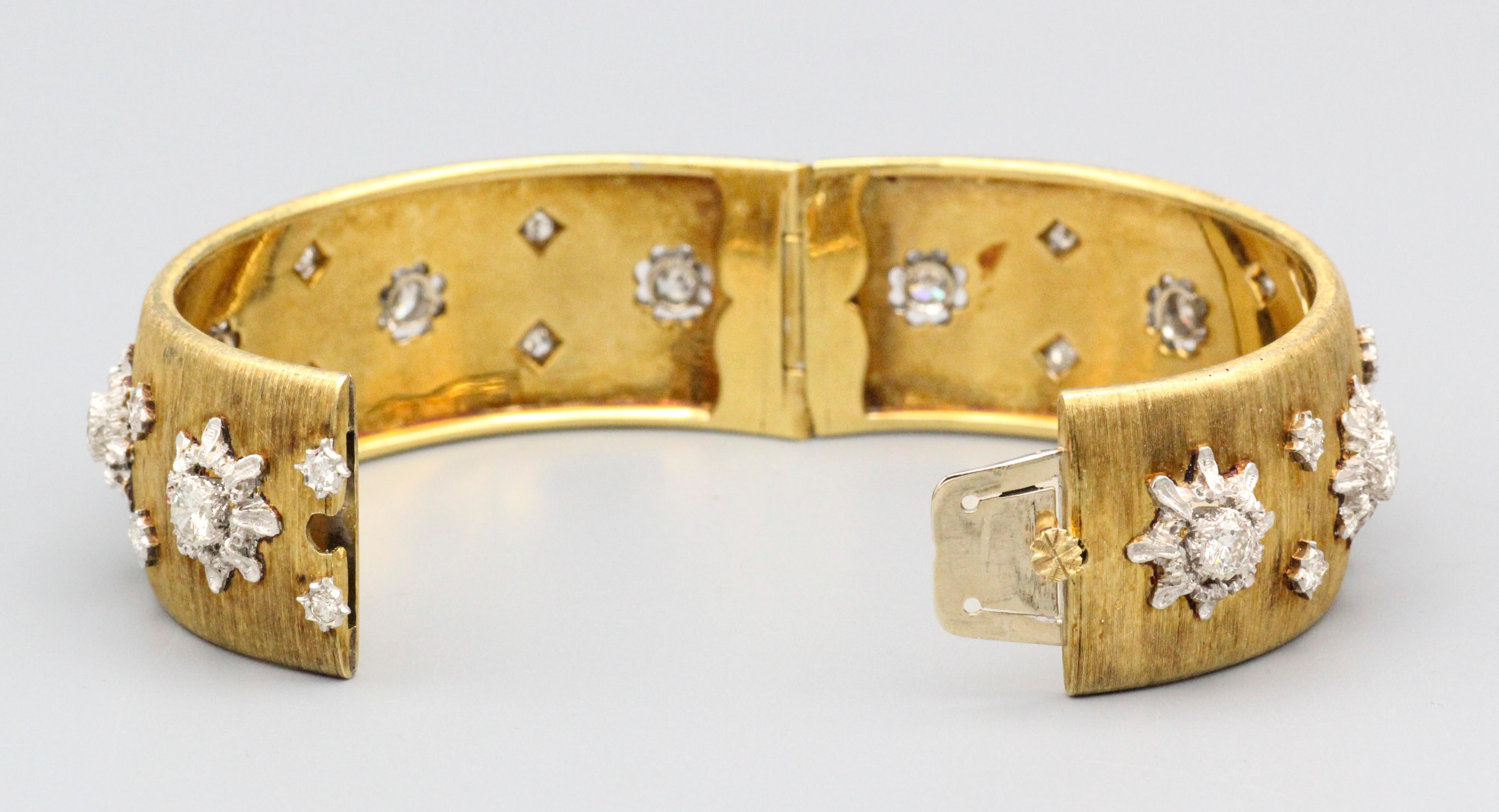Buccellati, bracelet jonc vintage en or 18 carats et diamants en vente 3