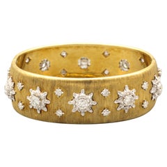 Buccellati Vintage Diamond 18k Gold Bangle Bracelet