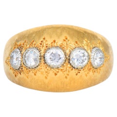 Buccellati Vintage Five Stone Diamond 18K Gold Dome Band Ring