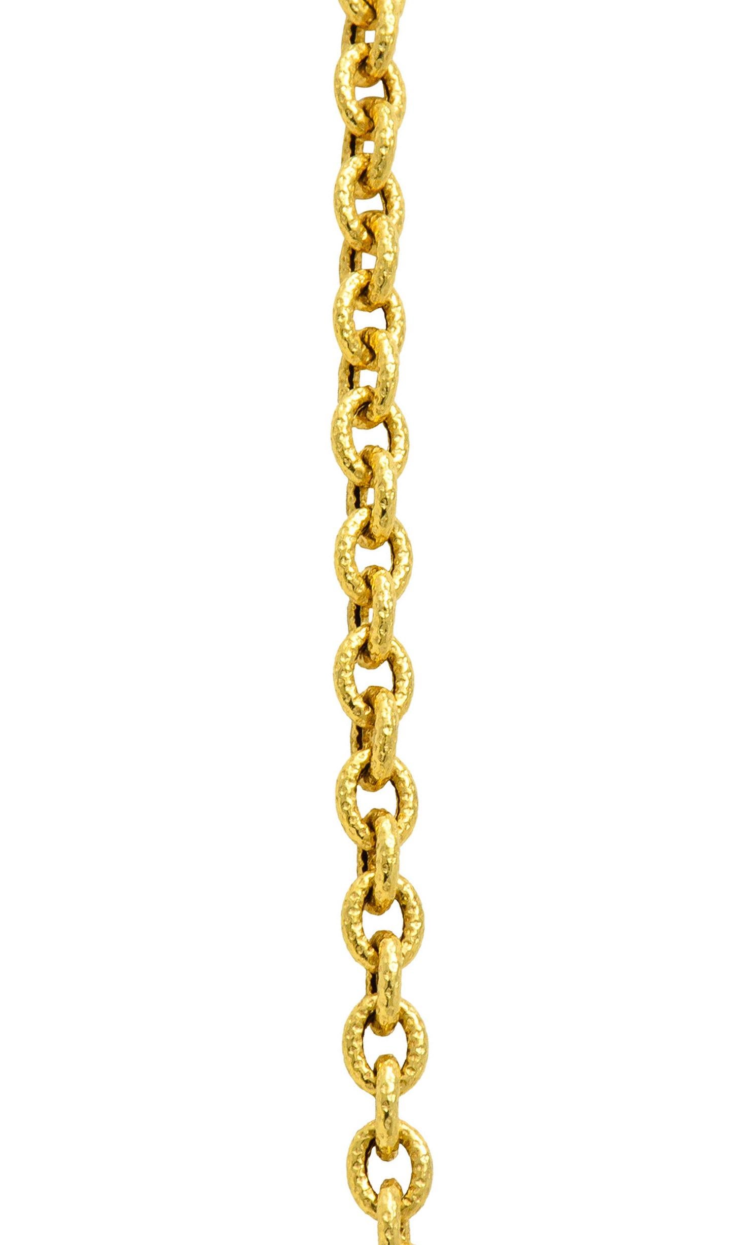 Women's or Men's Buccellati Vintage Italian Platinum 18 Karat Gold Cross Pendant Necklace