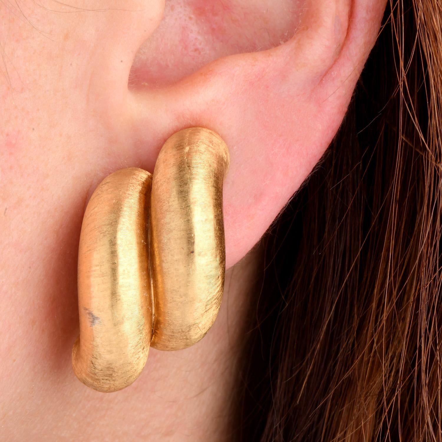 Buccellati Vintage San Marco 18k Yellow Gold Clip-on Earrings 3