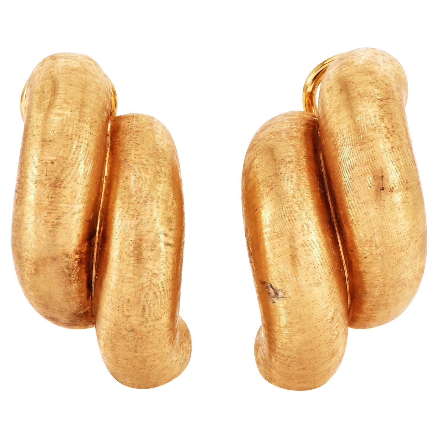 Buccellati Vintage San Marco 18k Yellow Gold Clip-on Earrings For Sale