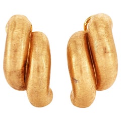 Buccellati Used San Marco 18k Yellow Gold Clip-on Earrings