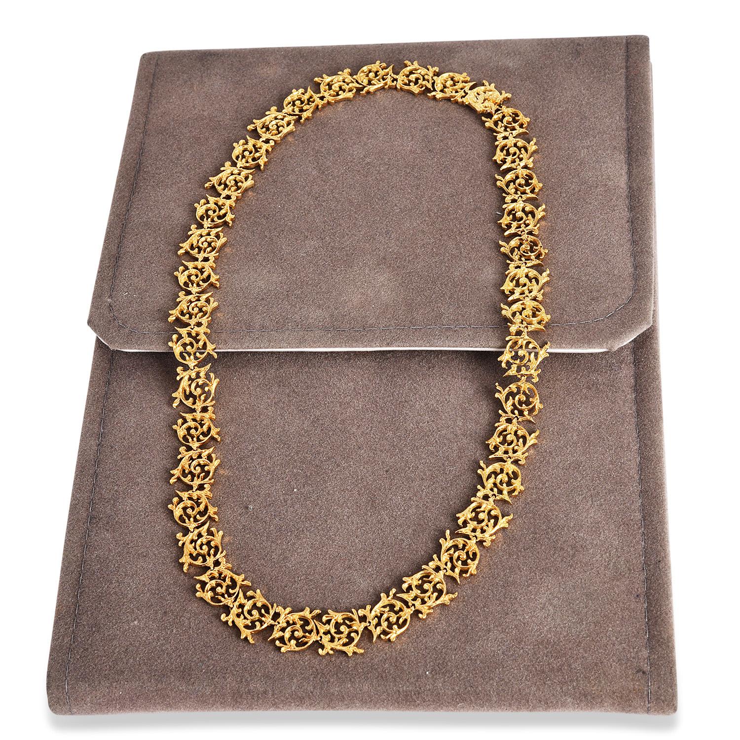 Collana girocollo vintage con trama in oro 18 carati di Buccellati in vendita 5