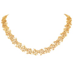 Buccellati Vintage Woven 18K Gold Textured Link Choker Necklace