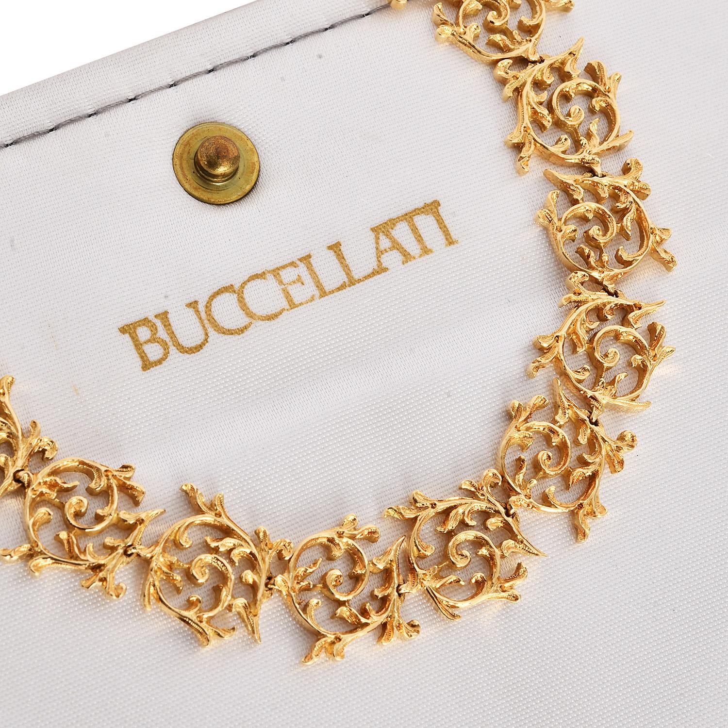 Collana girocollo vintage con trama in oro 18 carati di Buccellati In condizioni ottime in vendita a Miami, FL