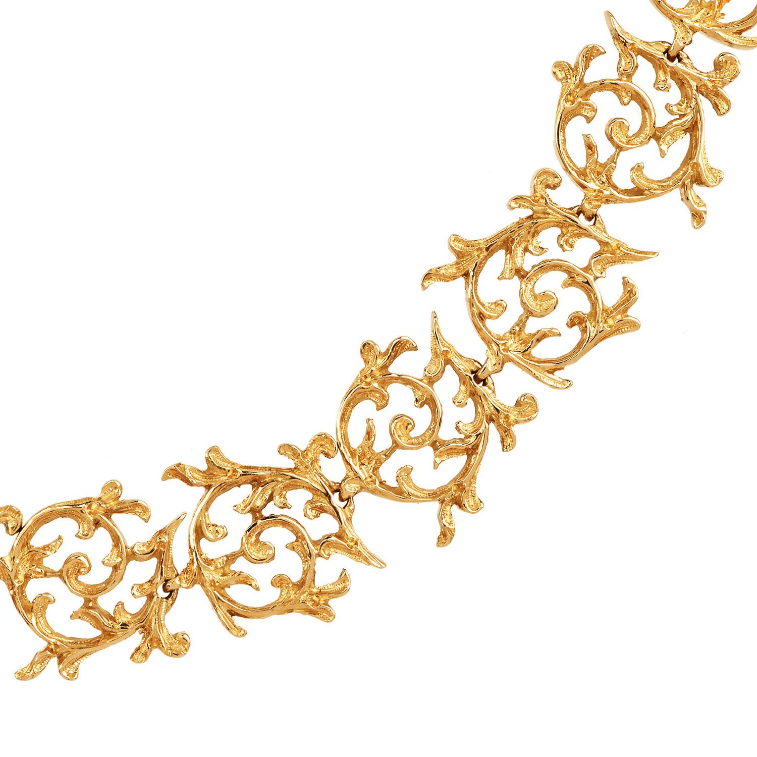 Collana girocollo vintage con trama in oro 18 carati di Buccellati in vendita 1