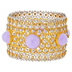 Bracciale con diamanti e calcedonio bicolore 18 carati di Buccellati Viscontessa