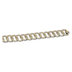 Buccellati White and Yellow Gold Braided Oval Loop Link Bracelet