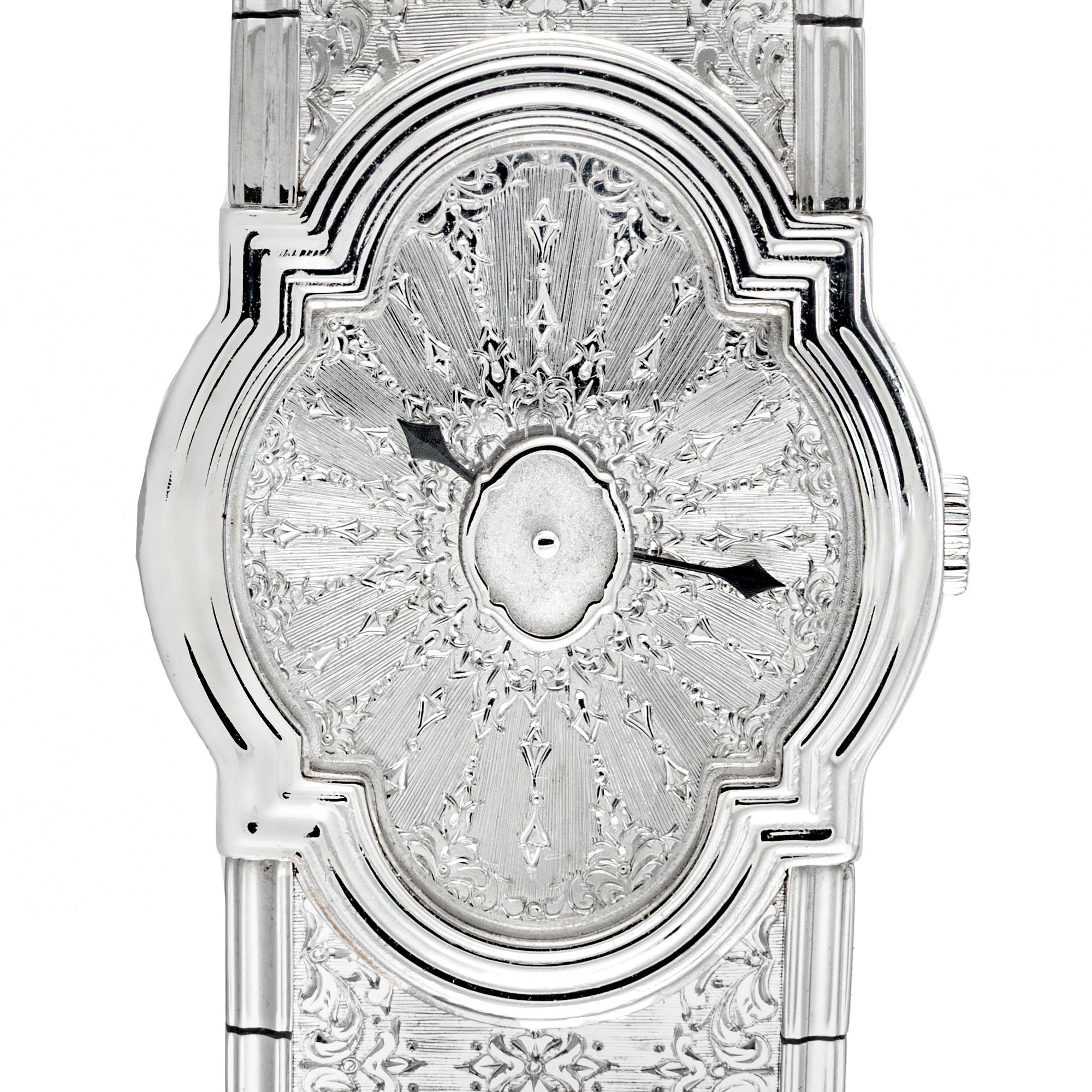 Buccellati White Gold Arischron Ladies Wristwatch In Excellent Condition For Sale In Stamford, CT