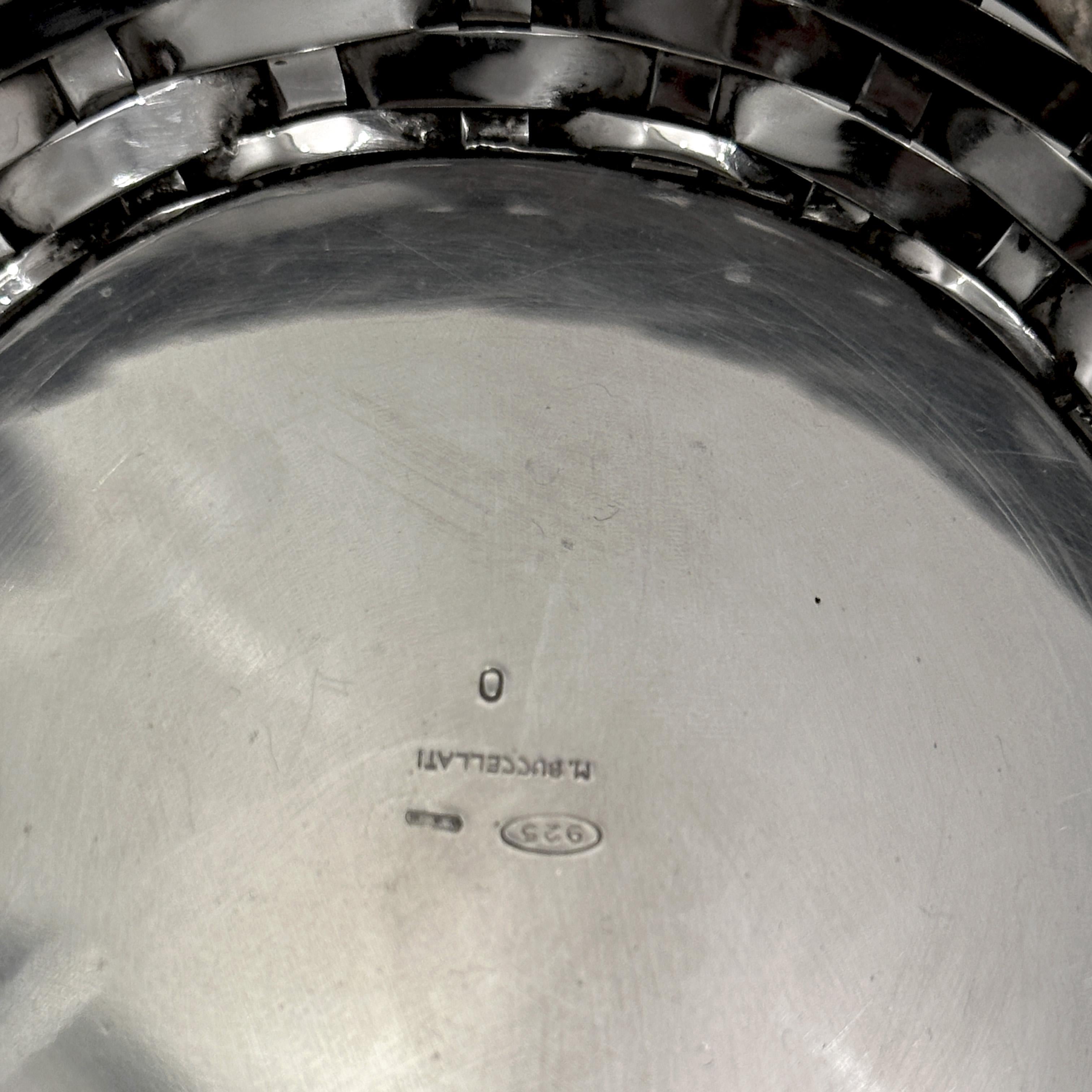 Corbeille tissée Buccellati recouverte de fruits en argent massif 925 Bon état - En vente à Paris, FR